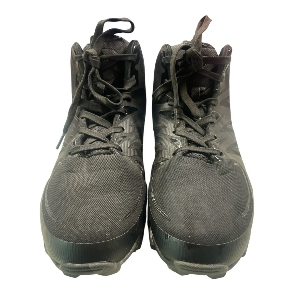 Riddell Gridiron Mid Mens Size 10 Laced Football Molded Rubber Cleats Black